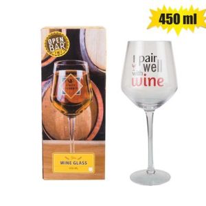 WINE-GLASS W/DECAL 23cm