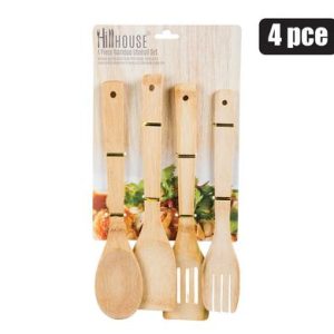 MIXING-SPOONS WDN 4PC BAMBOO HILLHOUSE