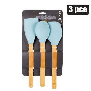 KITCHEN-TOOL-SET 3PCE SILICONE/WDN XCLUS
