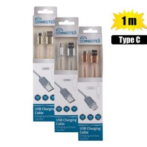 USB CABLE TYPE C 1.0 AMP ALUM 1m