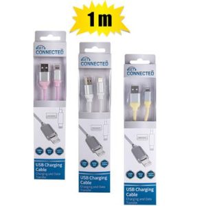 USB CABLE LIGHTNING 2.0 AMP -1m