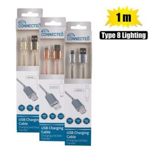 USB CABLE LIGHTNING 1.0 AMP ALUM 1m