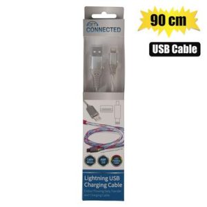 USB CABLE LIGHTNING 2.0 AMP M/COL 90cm