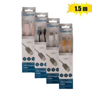 USB CABLE MICRO USB 0.8 AMP BRAIDED 1.5m