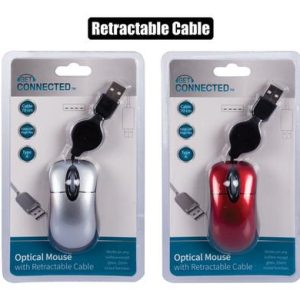 COMPUTER MOUSE MINI W/RETRACTABLE CABLE