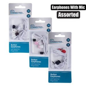 EARPHONES MINI "EAR DROPS" ASSTD COLOURS