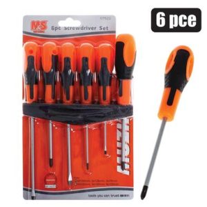 SCREWDRIVER-SET 6PCE RUBBER-GRIP+STAND