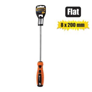 SCREWDRIVER FLAT 8x200mm RUB-GRP M-TIP