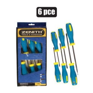 SCREWDRIVER-SET 6PCE RUBBER-GRIP MAG-TIP