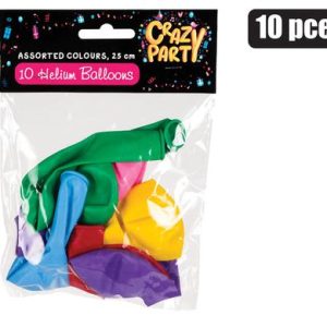BALLOONS HELIUM 10PC MIX COLOURS F-01
