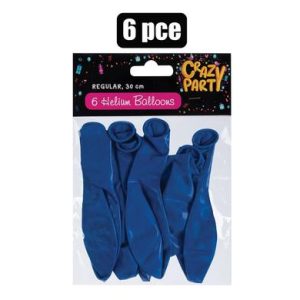 BALLOONS HELIUM 6PC BLUE F-01