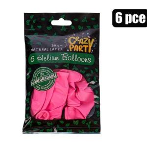 BALLOONS HELIUM 6PC BIO PINK
