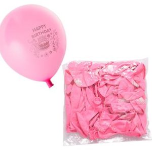 BALLOONS HELIUM 1PC PINK HB PRINT F-01