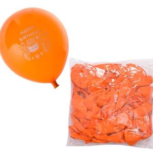 BALLOONS HELIUM 1PC ORANGE PRINT F-01