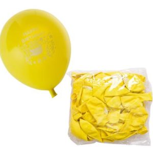 BALLOONS HELIUM 1PC YELLOW PRINT F-01