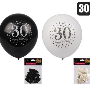 BALLOONS HELIUM 6PC MILESTONE 30 F-01