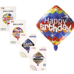 BALLOONS HELIUM FOIL 1PC B/DAY ASTD F-02
