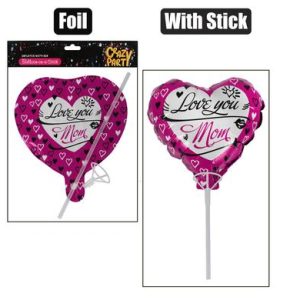 BALLOON W/STICK AIR INFLATE MOM ASSTD