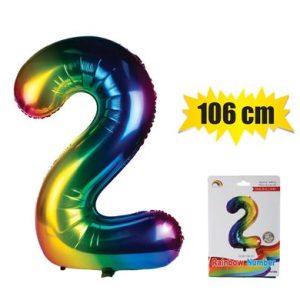 BALLOON HELIUM FOIL RAINBOW 2 106cm F-04
