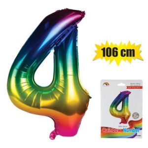BALLOON HELIUM FOIL RAINBOW 4 106cm F-04
