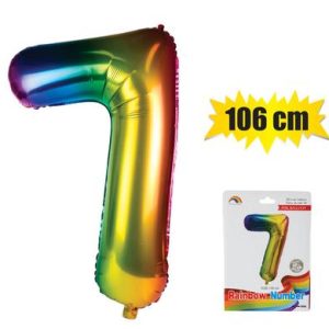 BALLOON HELIUM FOIL RAINBOW 7 106cm F-04