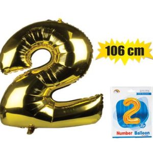 BALLOON HELIUM FOIL GOLD 2 106cm F-04