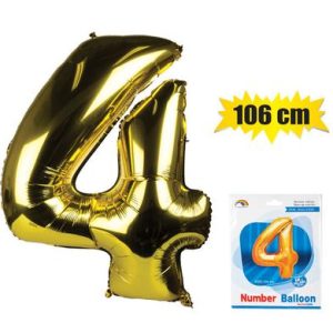 BALLOON HELIUM FOIL GOLD 4 106cm F-04