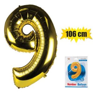 BALLOON HELIUM FOIL GOLD 9 106cm F-04