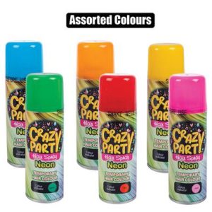 PARTY-SPRAY HAIR NEON COL ASSTD