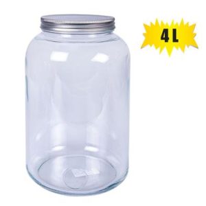 STORAGE-JAR GLS MTL-LID 4L 16X28CM