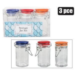 STORAGE-JAR-SET GLS 3PCE MINI SPICE JARS