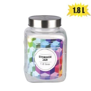 STORAGE-JAR GLS SQUARE 12X18CM 1.8L
