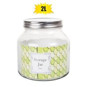 STORAGE-JAR GLS CLEAR 16x16cm 2L