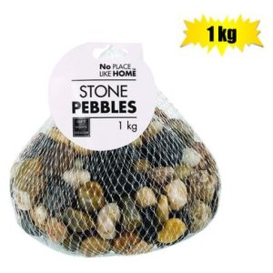 PEBBLES RIVERSTONES 1kg MIXED-COL
