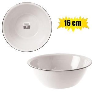 MIXING BOWL ENAMEL 16cm WHITE CASH-BOWL