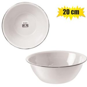 MIXING BOWL ENAMEL 20cm WHITE CASH-BOWL