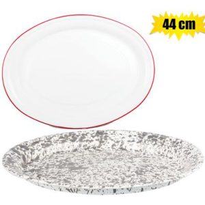 TRAY ENAMEL 44cm OVAL