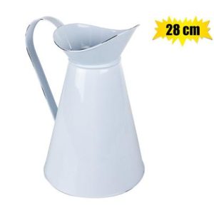 WATER PITCHER 28cm HIGH ENAMEL WHITE