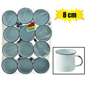 MUG ENAMEL 8cm WHITE-KANGO