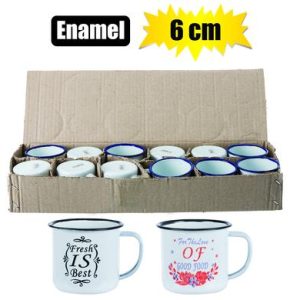 MUG ENAMEL 6cm WITH SAYINGS