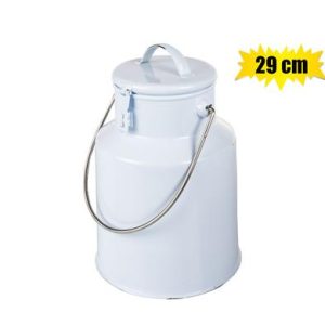 MILK CAN ENAMEL 29cm HIGH W/LATCH WHITE