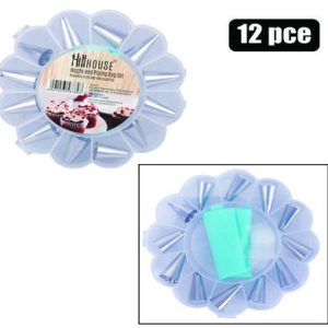 CAKE DECORATING NOZZLE-SET S/S 12PC