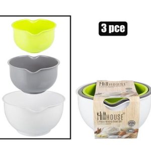MIXING BOWLS SET PLASTIC 1.5L/2L/2.5L