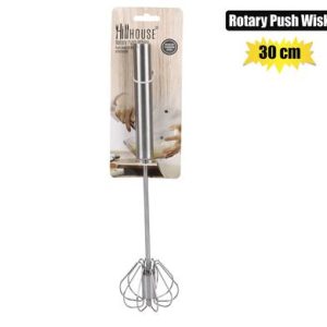 EGG-WHISK S/S 30cm ROTARY PUSH