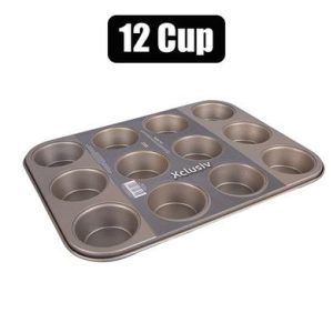 BAKEWARE NON-STICK MUFFIN PAN 12-CUP GLD