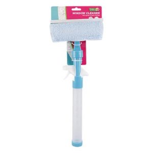 WINDOW WASHER WITH SPRAYER AND SCRAPER