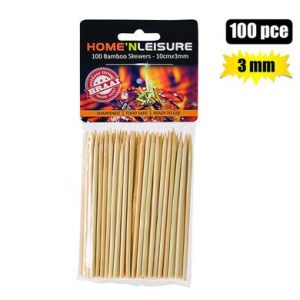 SKEWERS BAMBOO 10cm 100PCE 3mm H&L