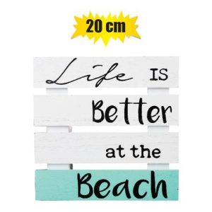 PLAQUE MDF SIGN "BEACH" 20x20cm