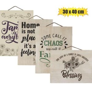 PLAQUE MDF SIGN 30x40cm HOME/FAMILY