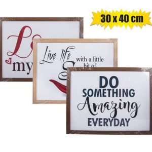 PLAQUE PLASTIC FRAME 30X40CM WOODGRAIN